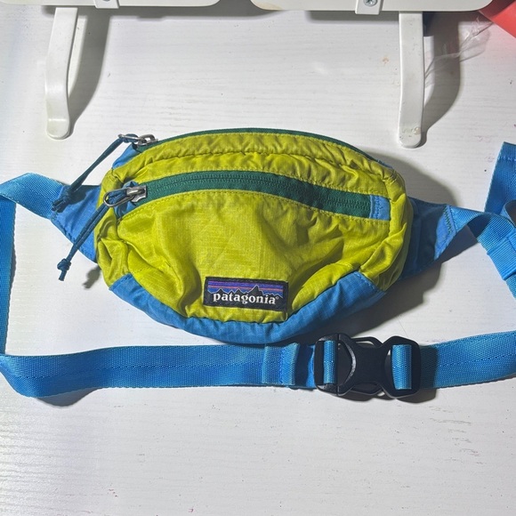 Patagonia Handbags - Patagonia Lime Green and Blue Waist Bag